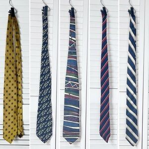 5 luxury silk ties - Zegna, Armani, YSl and Dior